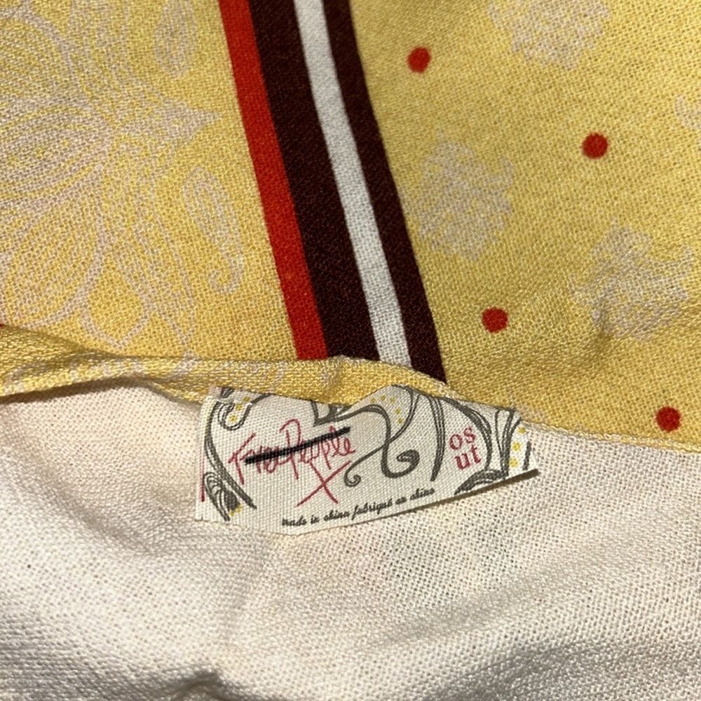 Free People Yellow Pattern Linen Blend Sarong(One size) - Picture 3 of 6